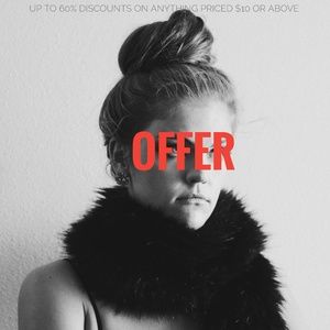 OFFER ! Up to 60% discounts on items priced $10^